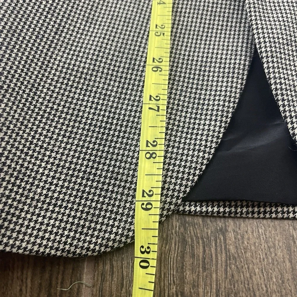 Oscar de la Renta Men's Blazer 37S Black Trim Shawl Collar Houndstooth‎ USA Made